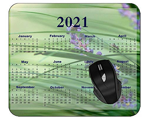 2021 Calendar Mouse Pad Nature Plant Purple Flower Non-Slip Rubber Mousepad
