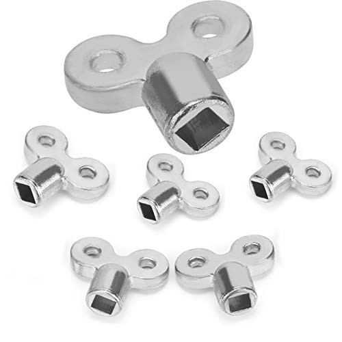 TOYMIS 6Pcs Radiator Valve Keys  Radiator Bleed Hole Key Radiator Vent Air Valve Key Plumbing Valve Key for Radiators and Faucet -Silver-
