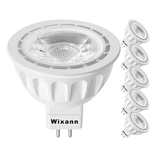 MR16 LED Light Bulb Non Dimmable, 90% Energy Saving, 2700K Warm White, 40 Degree, AC/DC 12V, 5 Watts, 50W Halogen Bulb Equivalent, GU5.3 Base, by WIXANN (6 Pack)