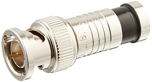 C2G 41126 RG6 Compression BNC Connector Multipack (20 Pack) TAA Complaint, Nickel Plated