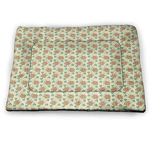 prunushome Pet Crate Mat Dog Bed Doodle Dog Bed Crate Mat Cute Owl Sketch with Realistic Eyes and Very Tiny Feet Cartoon Style Drawing Print for Kennels  Crates and Beds- Pets Pale Brown -18 inchx12 inch-