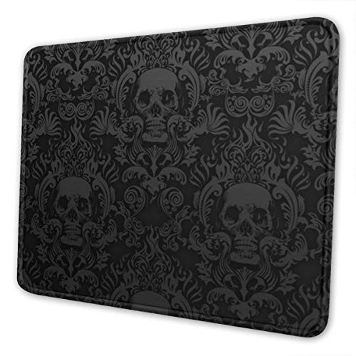 Gothic Wallpaper Skull Mouse Pad with Non-Slip Rubber Base Gaming Mouse Pad with Stitched Edge Mouse Mat for Laptop Computer  and  Pc Office  and  Home