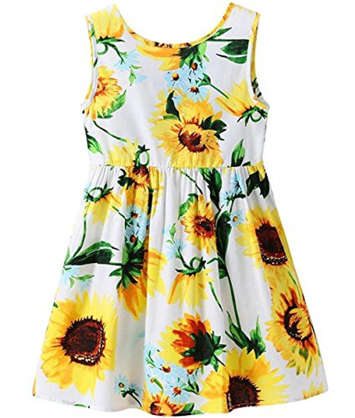 Little Girls Summer Dress Kid Floral Sleeveless Sunflower Sundress Girl Clothes 4-5 Years Little Girls Summer Dress Kid Floral Sleeveless Sunflower Sundress Girl Clothes 4-5 Years