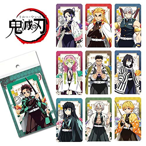 Apehuyuan 10 Sheets Anime Demon Slayer Kimetsu no Yaiba Figure Commemorative Card Collection Card Photocard  Gift for Fans