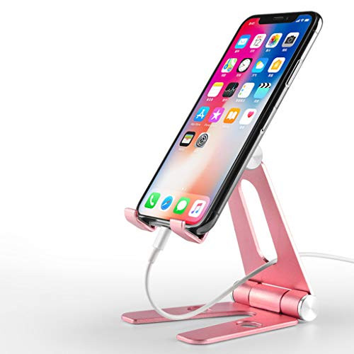 Yuxiale Aluminum Adjustable Foldable Stand Holder Cradle Mount for Smartphone Tablet