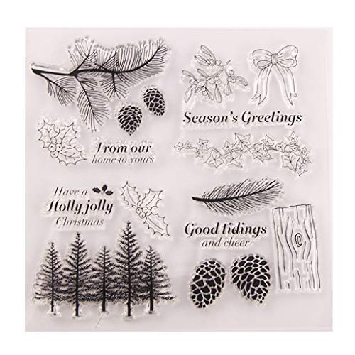 Tree Pinecone Silicone Clear Seal Stamp DIY Scrapbooking Embossing Photo Album Decor - for Holiday Cards and Scrapbooking As Well As Gift Tags
