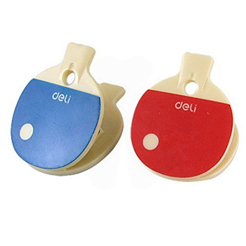 Spring-Loaded Table Tennis Bat Shape File Binder Clips  4 Pieces by Ucland
