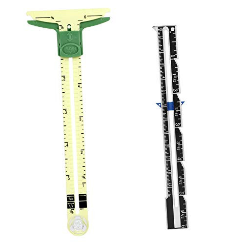 Sliding Gauge Measuring Sewing Tool  5-in-1 Sliding Gauge Measuring Sewing Ruler Tool Fabric Ruler for Knitting Crafting Sewing Beginner Supplies