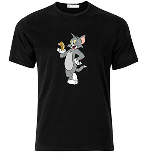 Tom and Jerry T-Shirt - Premium Quality Cotton T-Shirt for Men and Women -Medium- Black Tom and Jerry T-Shirt - Premium Quality Cotton T-Shirt for Men and Women -Medium- Black