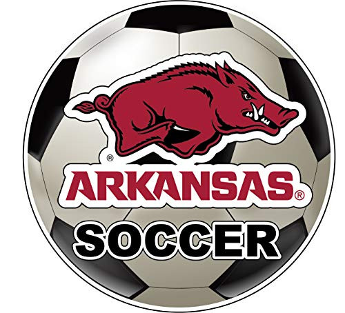 R and R Imports Arkansas Razorbacks 4-Inch Round Soccer Ball Vinyl Decal Sticker