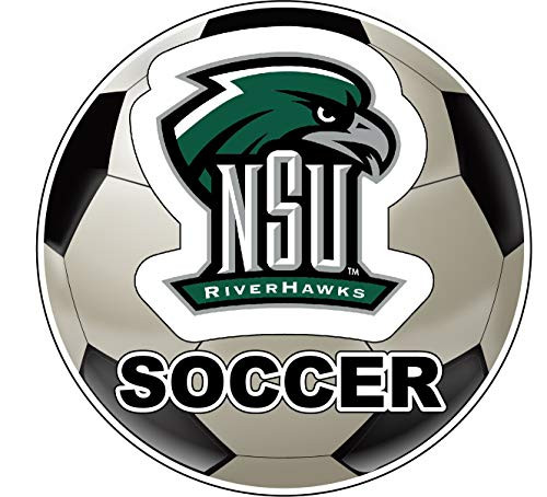 R and R Imports Northeastern State University Riverhawks 4-Inch Round Soccer Ball Vinyl Decal Sticker