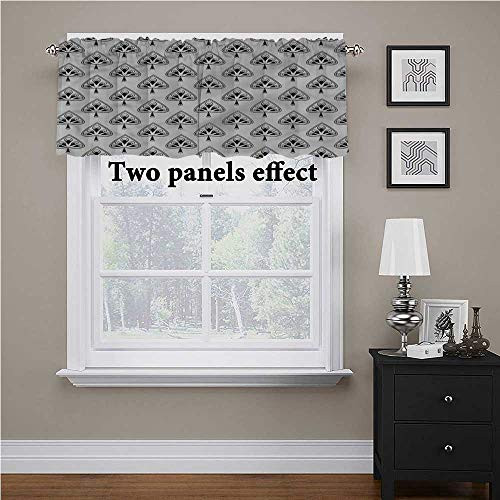 Adorise Valance Curtain Black and White  Fresh Spring Leaf Pocket Valances for Kids Girl Baby Nursery Bedroom  42 x 18 Inch Adorise Valance Curtain Black and White  Fresh Spring Leaf Pocket Valances for Kids Girl Baby Nursery Bedroom  42 x 18 Inch