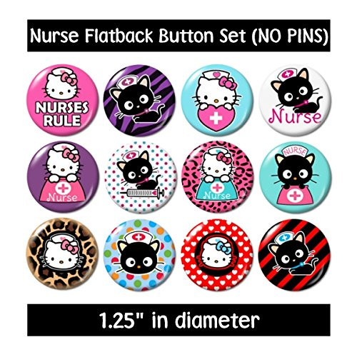 Nurse Kitty Flatback -no pins- Buttons