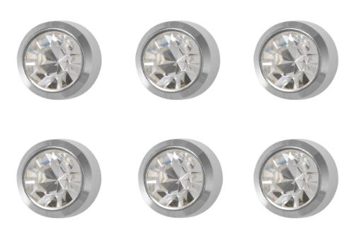 6 Pairs Studex April Crystal Regular 4mm Stainless Steel Bezel Setting Ear Piercing Stud Earrings Birthstone
