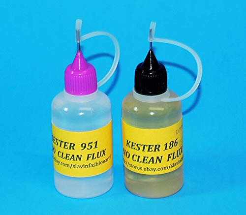 60 ml. COMBO KESTER 951  Plus  KESTER 186 Soldering Liquid Flux Reflow NO CLEAN FLUX