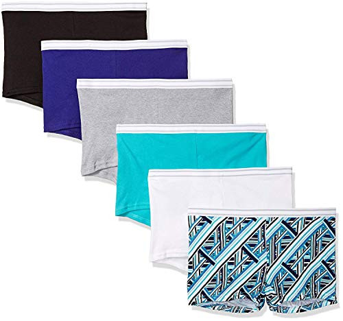 Hanes Women s 6 Pack Sporty Boyshort Panty -Medium -6-  Assorted-