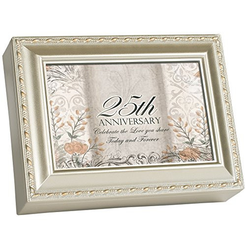 Cottage Garden Music Box - 25Th Anniversary Plays Unchained Melody With Champaign Silver Finish