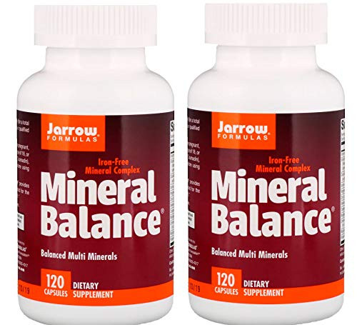 Jarrow Formulas Mineral Balance is an Iron-Free Mineral Complex of Balanced Multi Minerals as a Dietary Supplement -120 Capsules- Pack of 2