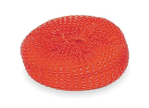 Scrubber  4 inchL  4 inchW  Plastic Mesh  Red  PK4