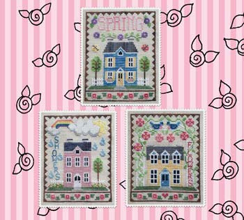 Spring House Trio Cross Stitch Chart