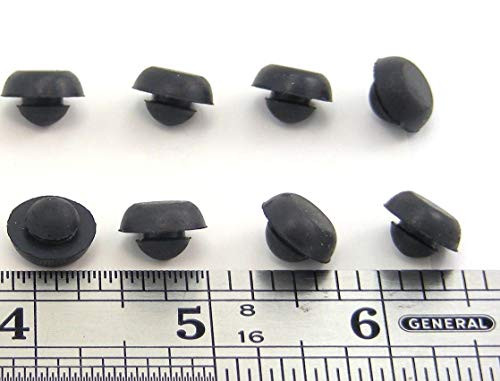 RTR_SJHTRA 8 Pieces of Rubber Push-in Ridged Stem Bumpers 1 2 inch Diam - Feet - Fits 1 4 inch Hole