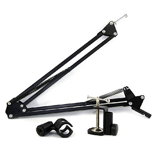angwang Mic Arm Stand Microphone Suspension Boom Scissor Holder for Studio Broadcast PN