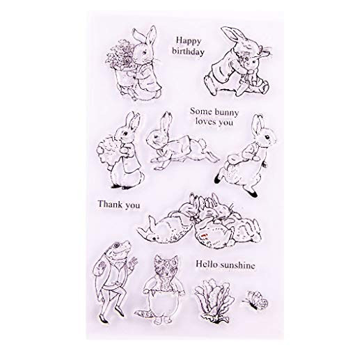 Thank You Bunny Silicone Clear Seal Stamp DIY Scrapbooking Embossing Photo Album FANKEE