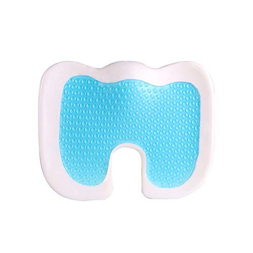 Gel Enhanced Seat Cushion  Non-Slip Orthopedic Gel  and  Memory Foam Coccyx Cushion for Tailbone Pain  Office Chair Car Seat Cushion  Sciatica  and  Back Pain Relief -Brown-