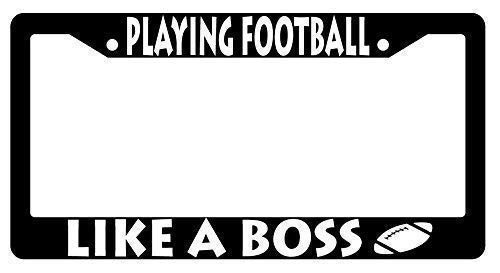 Lplpol Playing Football Like A Boss Auto License Plate Frame Cover  Aluminum Metal Auto Car Tag Cover Frame  6x12 Inch  Invin4091