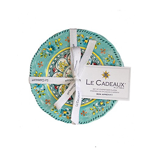 Le Cadeaux Madrid Turquoise - Set of 4 Appetizer Plates