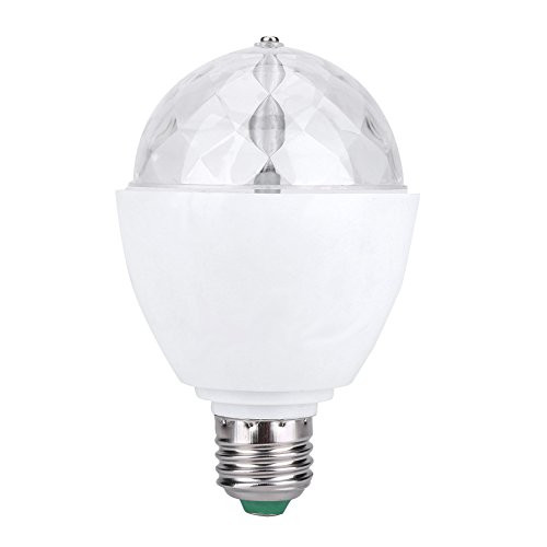 Vensans LED Stage Light Bulb  3W E27 Socket RGB Rotating Colorful LED Stage Light Bulb for Party DJ Disco