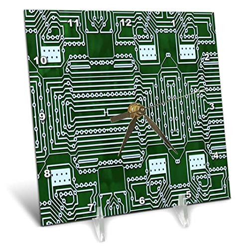3dRose dc_204250_1 Print of Circuit Board Close Up Desk Clock, 6 by 6"