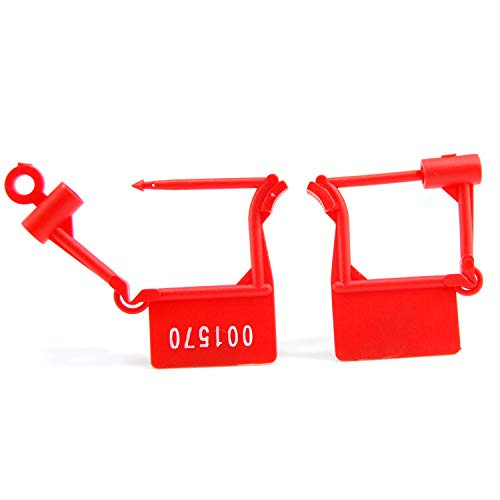 Red Spring-Lok Padlock Security Seals Zip Ties Seal TAS Luggage Tags Apply to Store Clothing Labels -100Pcs-