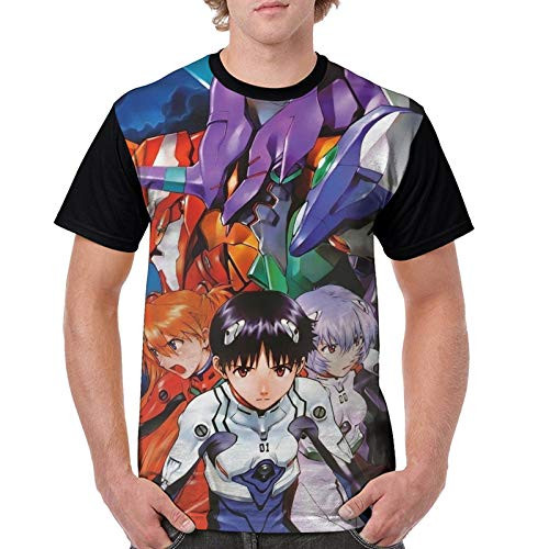 LMHBLTOP Neon Genesis Evangelion Men s Fashion Polyester Short Sleeve Shirt Anime T-Shirt XL