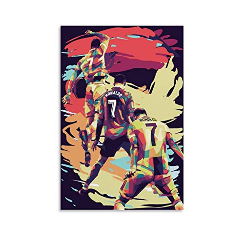 GSSG Football Player Cristiano Ronaldo Painting Canvas Art Poster and Wall Art Picture Print Modern Family Bedroom Decor Posters 12x18inch-30x45cm-