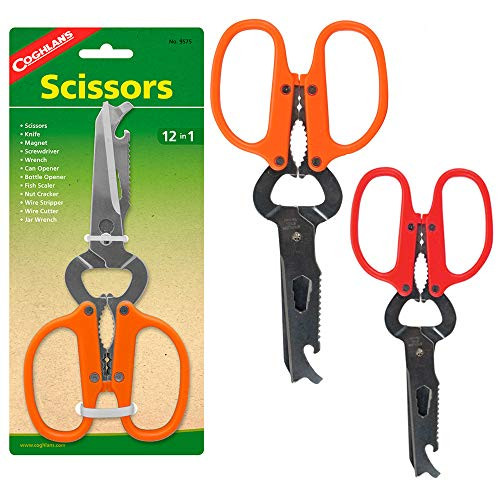 12 in 1 Camping Scissors Stainless Steel Multi Tool Shears Can Opener Coghlans