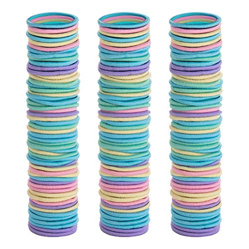 300 Pieces Hair Elastics Hair Ties Ponytail Holders Hair Band - No-metal Multicolor Hair Accessory For Baby Girls Infants -Diameter 2.5 cm- -Summer Color 300 Pieces-