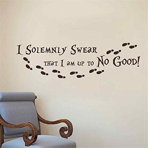 iopada Vinyl Removable Wall Stickers Mural Decal Art Family Decals Harry Potter Quote I Solemnly Swear That I Am Up to No Good for Living Room Bedroom