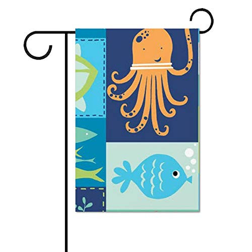 Zacathan432 Seasonal Garden Flag  12 x 18 Inch Outdoor Flag  Under The Sea - Sea Life Patchwork - Organic Garden Banner  Yard Flag Zacathan432 Seasonal Garden Flag  12 x 18 Inch Outdoor Flag  Under The Sea - Sea Life Patchwork - Organic Garden Banner  Yard Flag