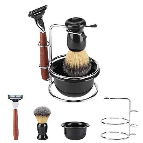 ????????? ???? Shaving Razor Set  4Pcs Shaving Kit Manual Razor  Plus  Stainess Steel Stand Holder  Plus  Brush  Plus  Bowl Set Gift for Father Boyfriend Husband