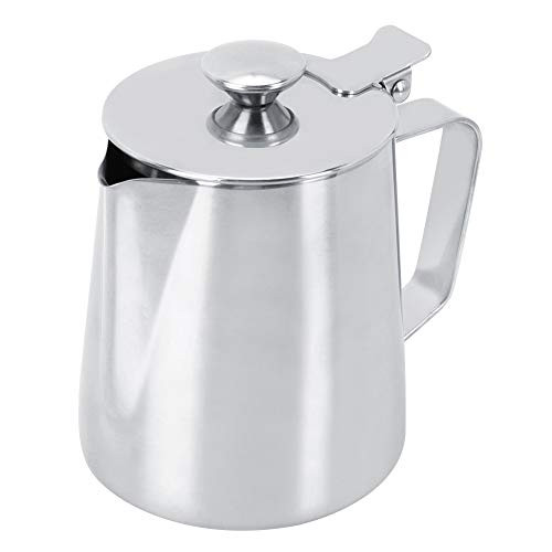Stainless Steel Cup ?Milk Craft Coffee Latte Frothing Art Jug Pitcher Mug with Lid 350ml
