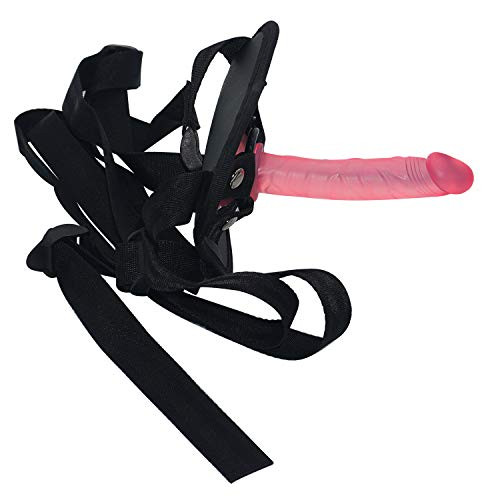 Slim Beginner Suction Cup Strap on Thin Toys with Dillos for Beginner Couples 6 inch -Pink-