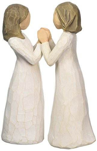 Willow Tree hand-painted sculpted figure, Sisters by Heart, 2-piece set