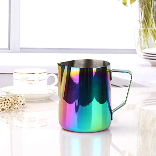 Stainless Steel Milk Jug 350ml 600ml Milk Jug for Coffee Machine Colorful Coffee Milk Frothing Pitcher Jug Espresso Latte Art Pitcher Cup-600ml-