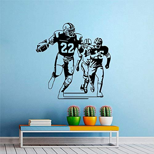 Football Player Port Interior Mural Boy Kids Dorm Z Vinyl Wall Stickers  and  Murals - Art Wall Decal - Removable Home Decor Murals Poster for Bedroom  Living Room Nursery Indoor.