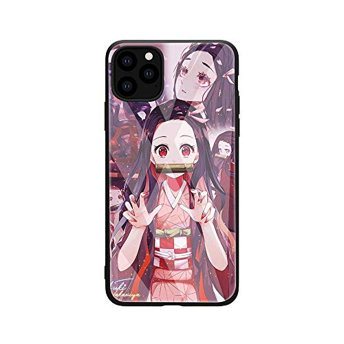 Tangry Anime Kimetsu no Yaiba Tempered Glass Phone Case for iPhone 6 6S 7 8 Plus X XR XS MAX 11 Pro Max SE 2020 Cartoon Demon Slayer Back Covers -33  iPhone 11 ProMax-