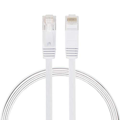 LM for 1m CAT6 Ultra-Thin Flat Ethernet Network LAN Cable  Patch Lead RJ45 -Black- 2021 New One -Color   White-