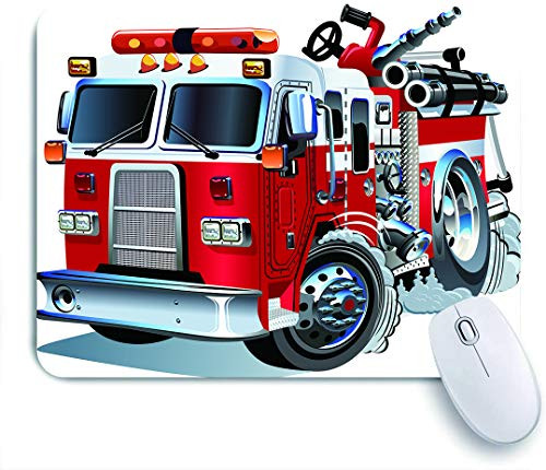 VANKINE Mouse Pad Cartoon Fire Truck Non-Slip Rubber Gaming Mouse Pad Rectangle Mouse Pads for Computers Laptop