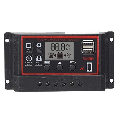 CiCiglow Solar Charge Controller  5V  2.5A Dual USB PWM Cell Panel Battery Intelligent Regulator Regulator Automatic Identification 12V 24V.-10A-