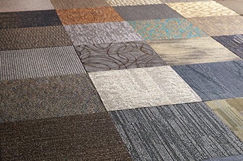 Nance Industries Peel and Stick Commercial Carpet Tile, 20"x20", Assorted Colors, 12 Tiles